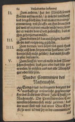 Von der Communion des Nachtmahls.