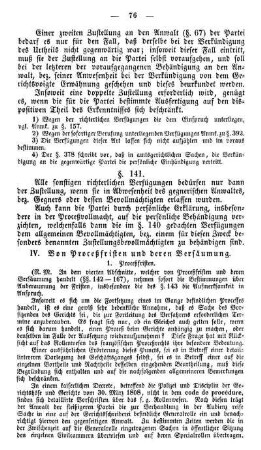 IV. Von Proceßfristen und deren Versäumung.
