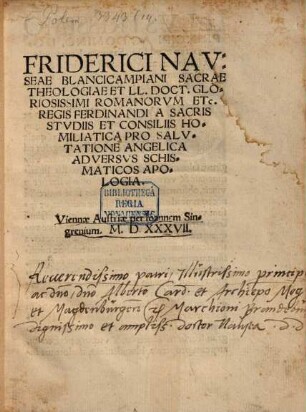Homiliatica pro salutatione angelica adversus schismaticos apologia
