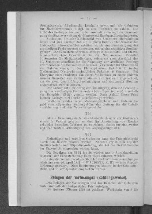 Belegen der Vorlesungen (Zahlungsweise)