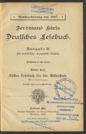 Teil 3, [Schülerband]: Erstes Lesebuch für die Mittelstufe