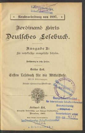 Teil 3, [Schülerband]: Erstes Lesebuch für die Mittelstufe