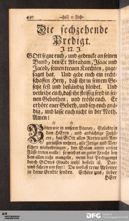 Die sechzehende Predigt.