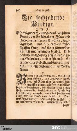 Die sechzehende Predigt.