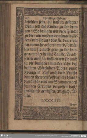 LXXXIIII. Drey Gebet den schwangern Frawen teglich zu sprechen. Das Erste