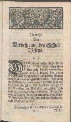 Vorrede Von Verbesserung des Schul-Wesens.