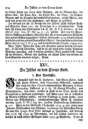 XXV. Da JEsus an dem Creutze stund.