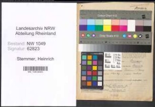 Entnazifizierung Heinrich Stemmer , geb. 24.10.1889 (Lehrer)