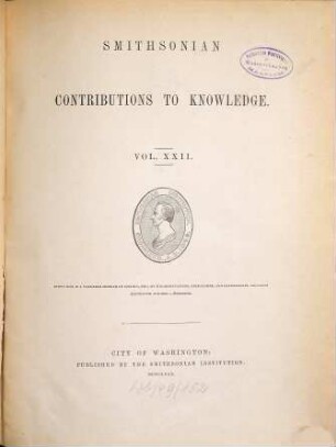 Smithsonian contributions to knowledge. 22, 22. 1880