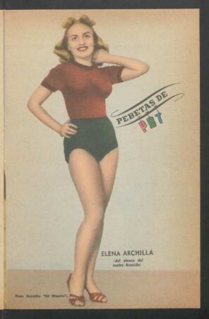 Elena Archilla (del elenco del teatro Avenida) - Foto: Estudio "El Mundo" - [Fotografía] : Pebetas de PBT