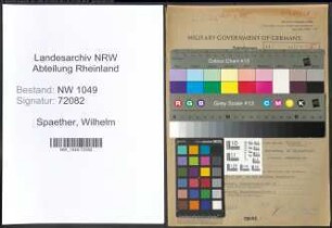 Entnazifizierung Wilhelm Spaether , geb. 21.03.1892 (Steuersekretaer)