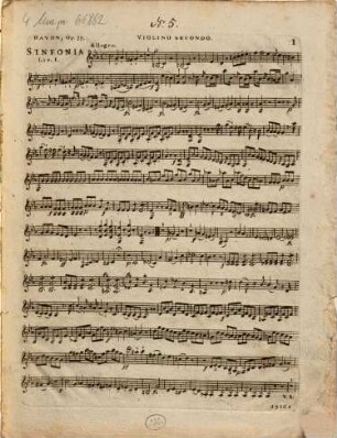Grande sinfonie pour 2 violons, alto, basse, flûte, 2 hautbois, 2 cors, 2 bassons, 2 trompettes et timbales, oeuvre 77