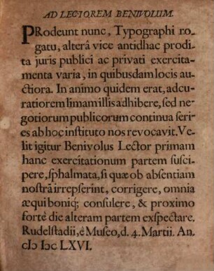 Ahasveri Fritschi, D. Consil. Rudolst-Schwartzb. Sylloge Variorum Tractatuum Iuris Publici Et Privati : De Monopoliis, Palatiis Principum, Viis publicis & Nundinis, Primariis precibus, Iure necessitatis