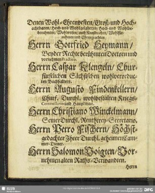 Dedication-Schrifft