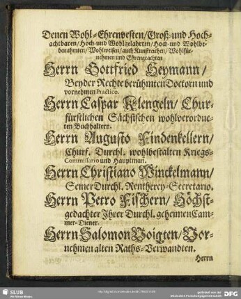 Dedication-Schrifft