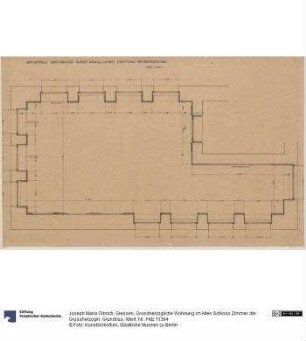 Giessen, Grossherzogliche Wohnung im Alten Schloss Zimmer der Grossherzogin, Grundriss