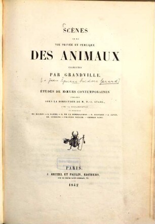 Scènes de la vie privée et publique des animaux : Études de moeurs contemporaines, 1