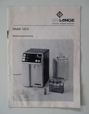 Gebrauchtsanleitung für Diluter LD 2 der Firma Dr. Lange