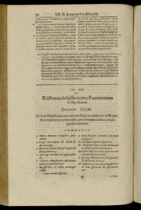Tit. XVII. De Ritibus ecclesiasticis circa Pœnitentiam & Baptismum.