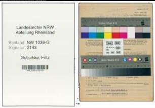 Entnazifizierung Fritz Gritschke , geb. 14.08.1897 (Lehrer)