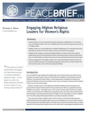 Engaging Afghan religious leaders for women's rights