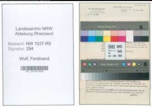 Entnazifizierung Ferdinand Wulf , geb. 27.09.1897 (Stadtinspektor)