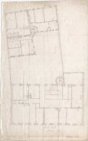 Voit, Johann Michael; Entwurf für einen Gutshof - Grundriss 2. OG