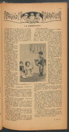 La desgracia : Páginas infantiles