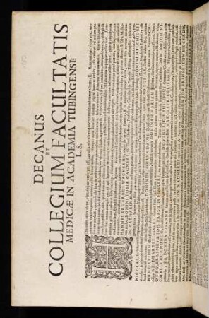 Decanus Et Collegium Facultatis Medicae In Academia Tubingensi; L. S.