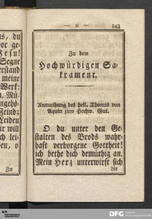 Zum H. Sakrament.