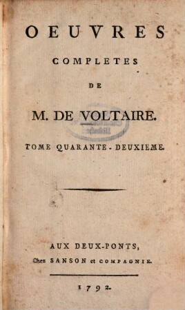 Oeuvres Complètes De M. De Voltaire, 42. Philosophie De Newton ; T. 1