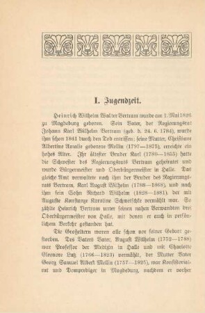 I. Jugendzeit