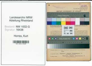 Entnazifizierung Kurt Horres, geb. 01.11.1904 (Gastwirt)