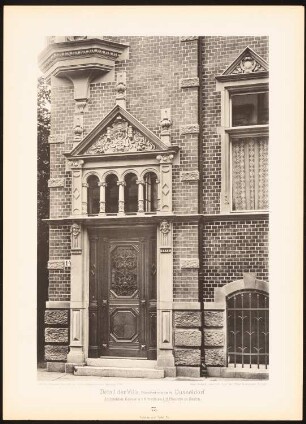 Villa Bleichstraße, Düsseldorf: Ansicht Detail (aus: Moderne Neubauten, 1.Jg., 1894, hrsg. W. Kick)