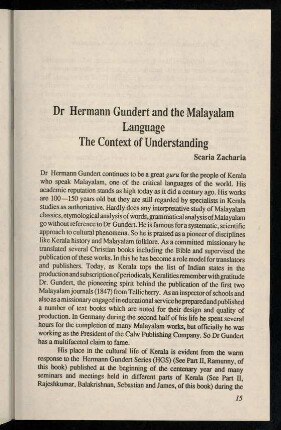 15-44, Dr Hermann Gundert and the Malayalam language: the context of understanding