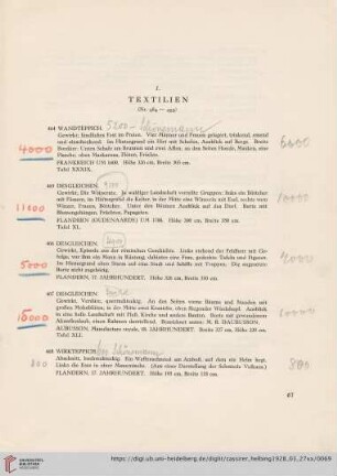 J. Textilien (Nr.464-499)
