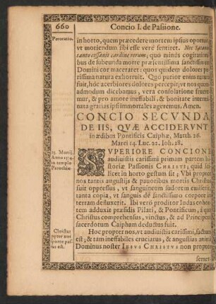 Concio Secunda, De Iis, Quae Acciderunt in aedibus Pontificis Caiphae ...