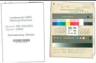 Entnazifizierung Wilhelm Schmalenberg , geb. 01.03.1910 (Technischer Angestellter)