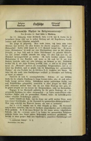 Germanische Mythen im Religionsunterricht?