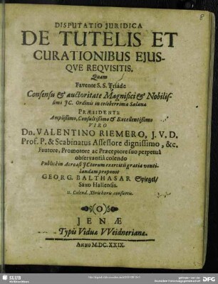 De tutelis et curationibus ejusque requisitis
