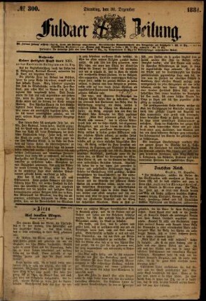 Ausgabe vom Dienstag, den 30. Dezember 1884.