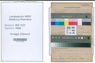 Entnazifizierung Edmund Kruegel , geb. 00.00.0000 (Inspektor)