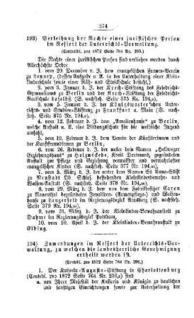 Verleihung der Rechte einer juristischen Person im Ressort der Unterrichts-Verwaltung : [V. Elementarschulwesen]