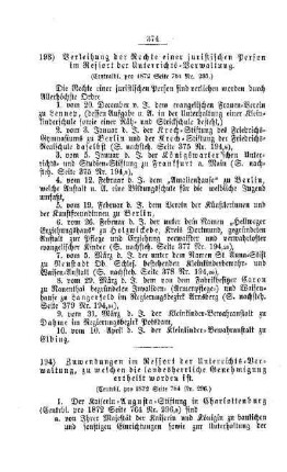 Verleihung der Rechte einer juristischen Person im Ressort der Unterrichts-Verwaltung : [V. Elementarschulwesen]
