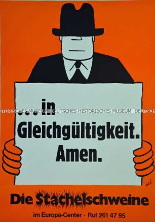 Plakat des Berliner Literarischen Kabaretts "Die Stachelschweine"