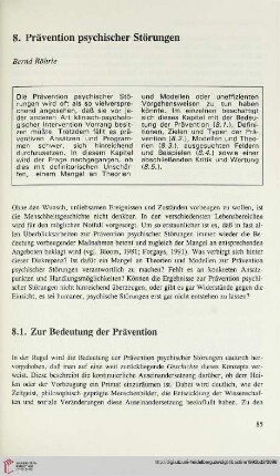 8. Prävention psychischer Störungen