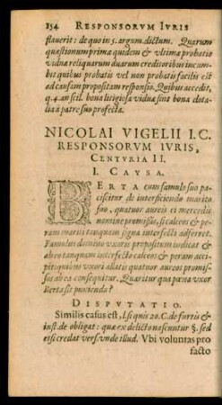 Nicolai Vigelii I. C. Responsorum Iuris, Centuria II.
