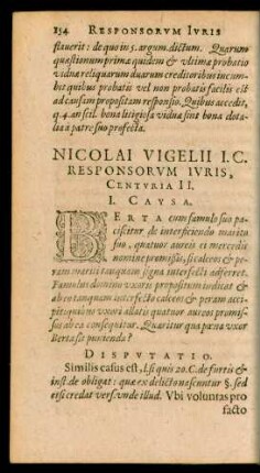 Nicolai Vigelii I. C. Responsorum Iuris, Centuria II.