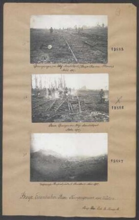 Sprengungen im Bahnhof Marchélepot (Straße Chaulnes-Péronne)