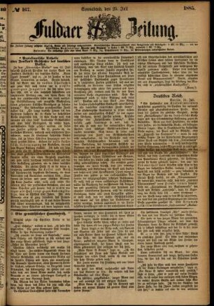 Ausgabe vom Samstag, den 25. Juli 1885.